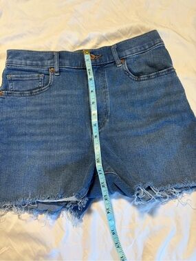 Express Blue Denim Shorts with Button Waist